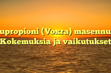 Bupropioni (Voxra) masennus: Kokemuksia ja vaikutukset