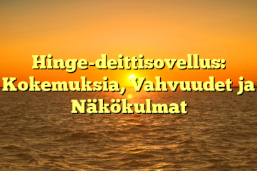 Hinge-deittisovellus: Kokemuksia, Vahvuudet ja Näkökulmat