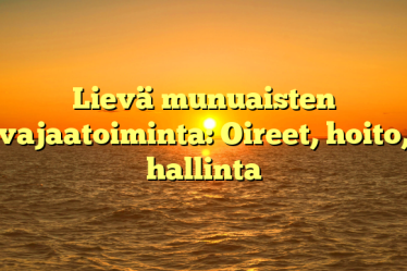 Lievä munuaisten vajaatoiminta: Oireet, hoito, hallinta