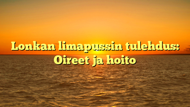 Lonkan limapussin tulehdus: Oireet ja hoito
