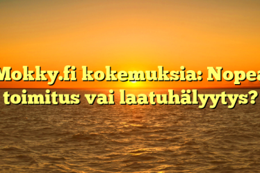 Mokky.fi kokemuksia: Nopea toimitus vai laatuhälyytys?