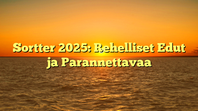 Sortter 2025: Rehelliset Edut ja Parannettavaa
