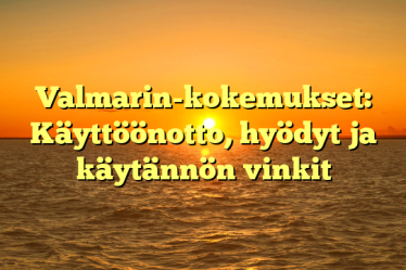 Valmarin-kokemukset: Käyttöönotto, hyödyt ja käytännön vinkit
