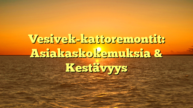 Vesivek-kattoremontit: Asiakaskokemuksia & Kestävyys