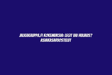 Jalkakauppa.fi Kokemuksia: Legit vai Huijaus? Asiakasarvostelut